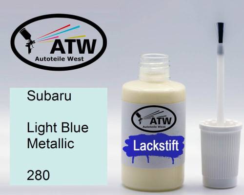 Subaru, Light Blue Metallic, 280: 20ml Lackstift, von ATW Autoteile West.